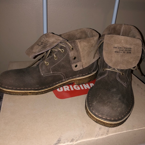 CLARKS Originals DESERT boots grey gummy sole - Picture 4 of 8